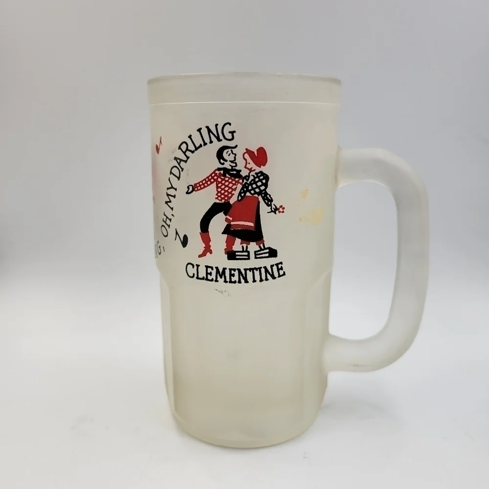 Vintage 1950’s “Oh My Darling Clementine” Frosted Mug with Handle